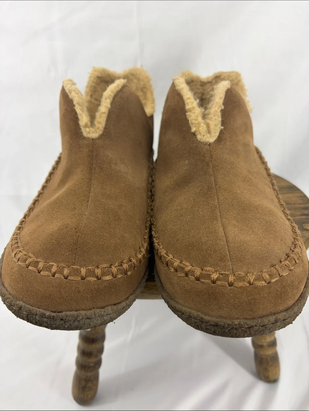 Sorel Manawan Suede Moccasin Bootie Slippers w/ Faux Fur Lining, Mens 10